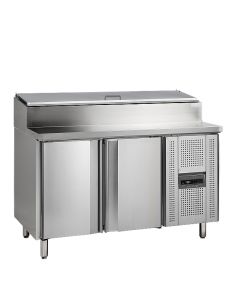 Saladette réfrigérée en inox - 2 portes GN 1/1 et cuve pour bacs GN 1/3 - SS7200