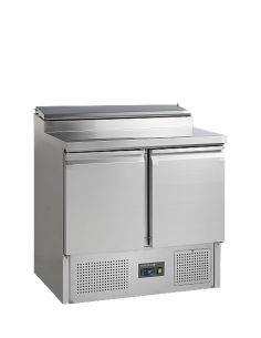 Saladette réfrigérée en inox - 2 portes GN 1/1 et cuve pour bacs GN 1/6 - SS920