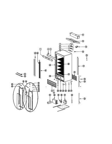 Armoire réfrigérée noire avec portes coulissantes et sans canopy 540L - FS1002S