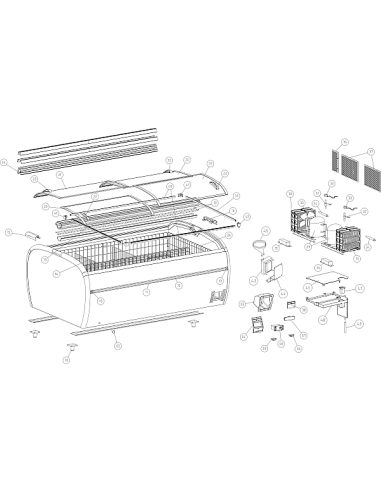 Congélateur coffre 1255 L blanc - Coulissant vitré - TWIN220-CF