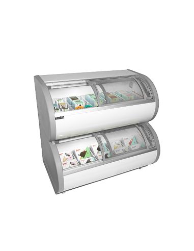 Vitrine froid négatif à deux niveaux