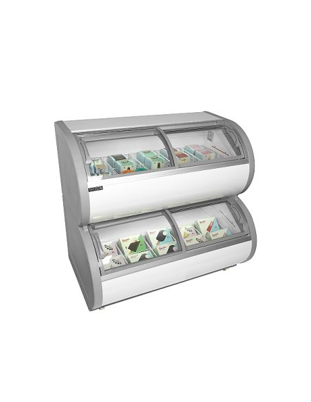 Vitrine froid négatif à deux niveaux