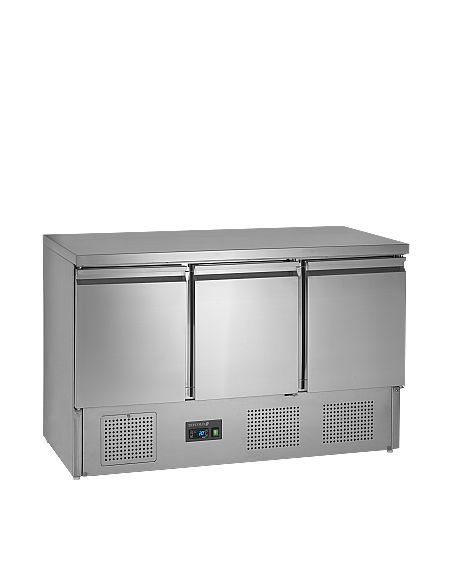 Saladette réfrigérée avec plan de travail en inox - 3 portes GN 1/1 - SA1365S/S