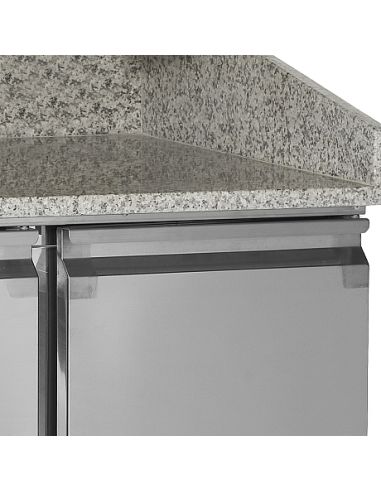 Table de préparation pizza plan de travail en granit - 3 portes GN 1/1 - PT1365