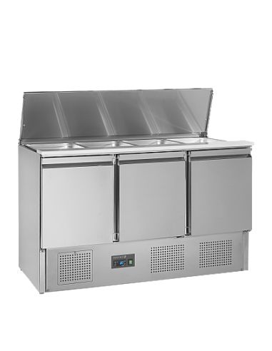 Saladette réfrigérée à capot télescopique - 3 portes GN 1/1 - SA1365