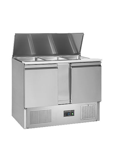 Saladette réfrigérée à capot télescopique - 2 portes GN 1/1 - SA1045