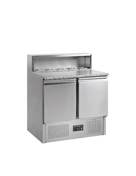 Table de préparation pizza plan de travail en granit GN 1/1 - 225 L - PT920