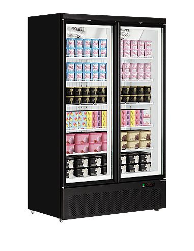 Armoire congélateur noire 2 portes vitrées - 702 L - AtomMaxiF2DB