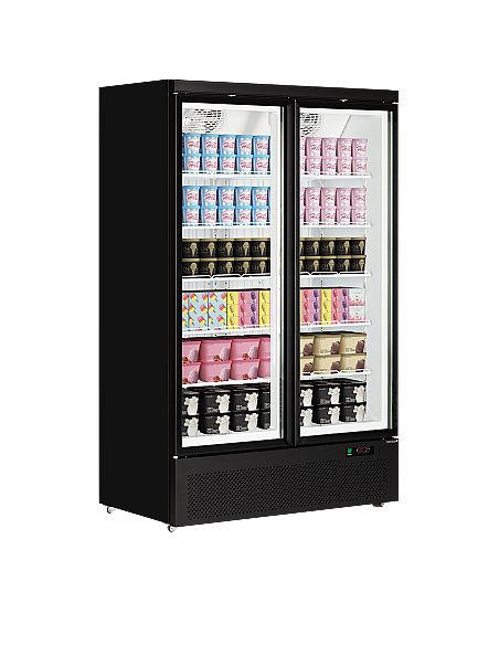 Armoire congélateur noire 2 portes vitrées - 702 L - AtomMaxiF2DB