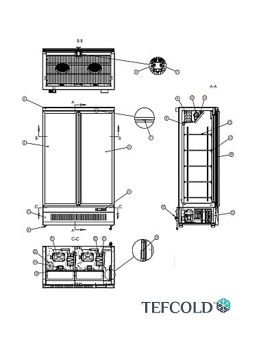 Armoire congélateur noire 2 portes vitrées - 702 L - AtomMaxiF2DB