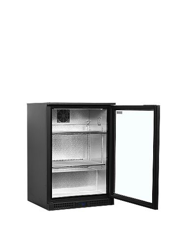 Arrière bar une porte vitrée à verrou et clayettes chromées - 125 litres - BA16H