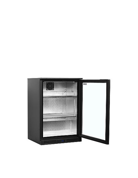 Arrière bar une porte vitrée à verrou et clayettes chromées - 125 litres - BA16H
