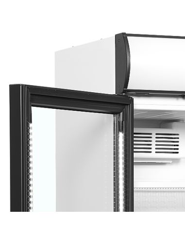 Armoire à boissons blanche et noire avec canopy 347 L - CEV425CP2LEDL/H