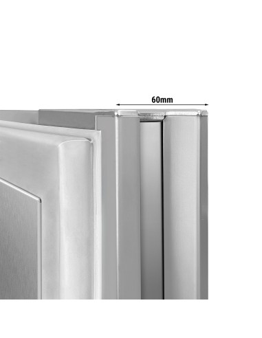 Tour pâtissier réfrigéré 3 portes et plan en inox - P 800 mm - 1