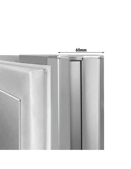 Tour pâtissier réfrigéré 3 portes et plan en inox - P 800 mm - 1