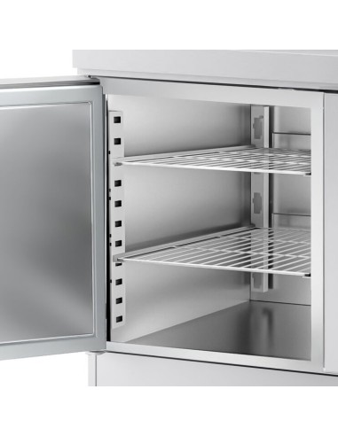 intérieur tour pâtissier réfrigéré 3 portes et plan en inox - P 800 mm