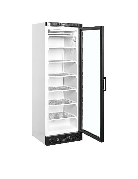 Armoire congélateur blanche porte vitrée noire - 270 L - UFSC371G