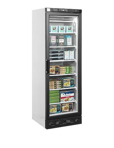 Armoire congélateur blanche porte vitrée noire - 270 L - UFSC371G
