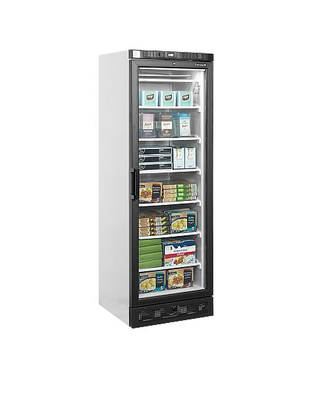 Armoire congélateur blanche porte vitrée noire - 270 L - UFSC371G