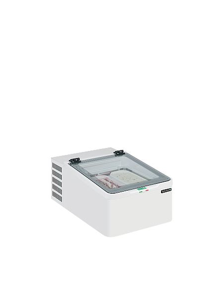 Congélateur de crème glacée de comptoir 20 L - Incliné couvercle vitré battant - ICE2