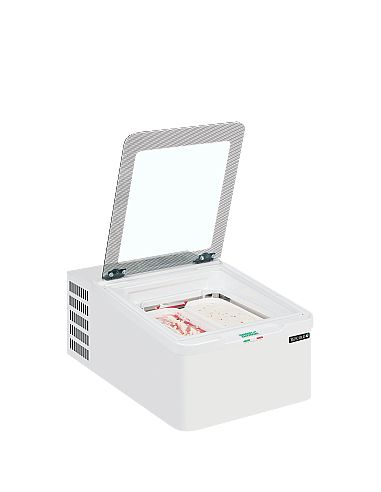 Congélateur de crème glacée de comptoir 20 L - Incliné couvercle vitré battant - ICE2