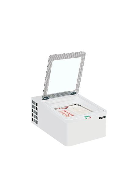Congélateur de crème glacée de comptoir 20 L - Incliné couvercle vitré battant - ICE2