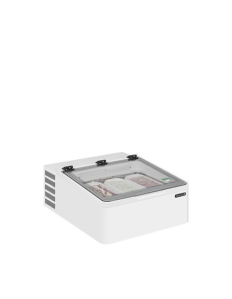 Congélateur de crème glacée de comptoir 29 L - Incliné couvercle vitré battant - ICE3