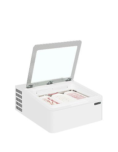 Congélateur de crème glacée de comptoir 29 L - Incliné couvercle vitré battant - ICE3