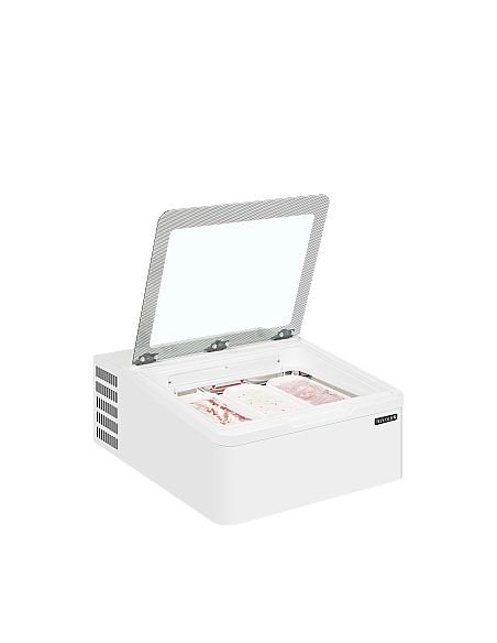 Congélateur de crème glacée de comptoir 29 L - Incliné couvercle vitré battant - ICE3