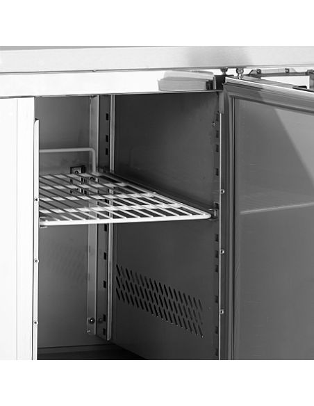 Saladette réfrigérée dessus inox - 2 portes GN 1/1 - GS921