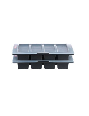 Range-couverts avec couvercle Araven gris foncé