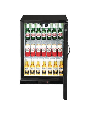 Arrière-bar une porte pleine noir Polar Série G 900mm 138L