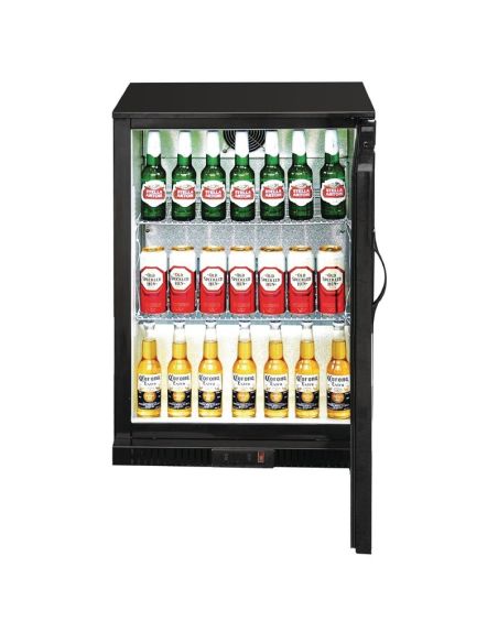 Arrière-bar une porte pleine noir Polar Série G 900mm 138L