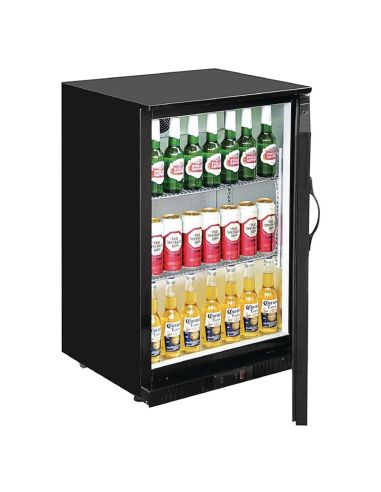 Arrière-bar une porte pleine noir Polar Série G 900mm 138L