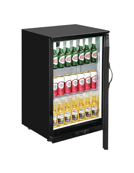 Arrière-bar une porte pleine noir Polar Série G 900mm 138L