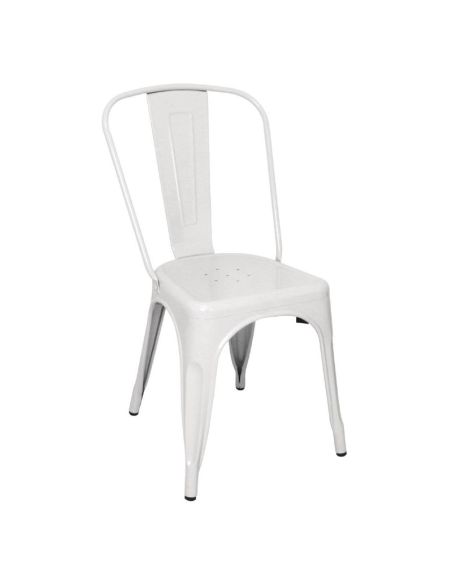 Chaises en acier blanc Bolero Bistro (lot de 4)