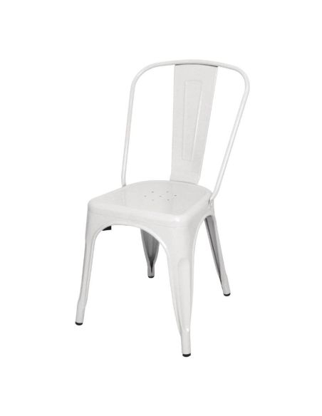 Chaises en acier blanc Bolero Bistro (lot de 4)