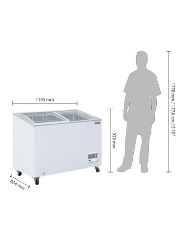 Congélateur coffre vitré Polar Série G 270L