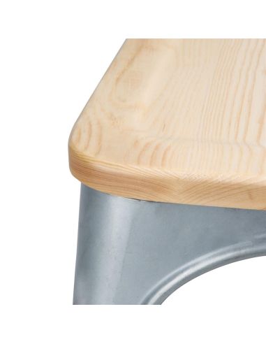 Chaises en acier avec assise en bois Bolero (lot de 4)