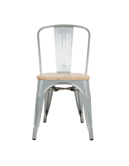 Chaises en acier avec assise en bois Bolero (lot de 4)