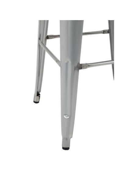 Tabourets hauts en acier galvanisé avec assise en bois Bolero Bistro (lot de 4)