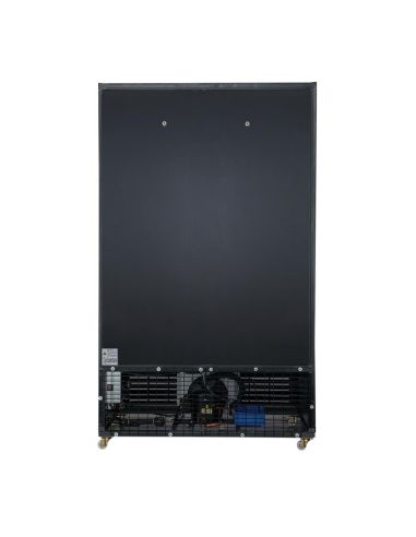 Vitrine réfrigérée positive 2 portes battantes avec caisson lumineux Polar Série G 950L noire