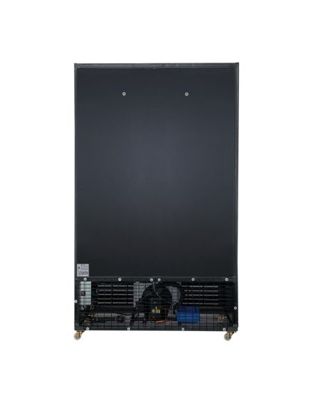 Vitrine réfrigérée positive 2 portes battantes avec caisson lumineux Polar Série G 950L noire