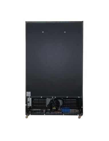 Vitrine réfrigérée positive 2 portes coulissantes avec caisson lumineux Polar Série G 950L noire