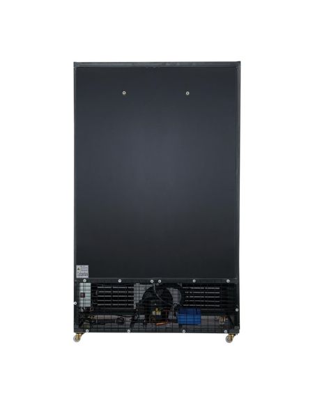 Vitrine réfrigérée positive 2 portes coulissantes avec caisson lumineux Polar Série G 950L noire