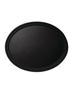 Plateau ovale fibre de verre antidérapant Camtread Cambro noir 600 x 730mm