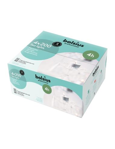 Bougies chauffe-plat professionnelles Bolsius 4 heures (lot de 200)