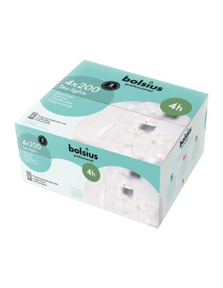 Bougies chauffe-plat professionnelles Bolsius 4 heures (lot de 200)