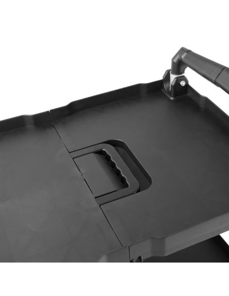 Petit chariot pliant en polypropylène Vogue 3 niveaux noir