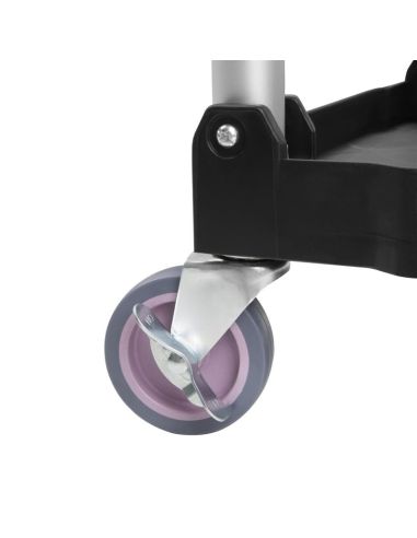 Petit chariot pliant en polypropylène Vogue 3 niveaux noir